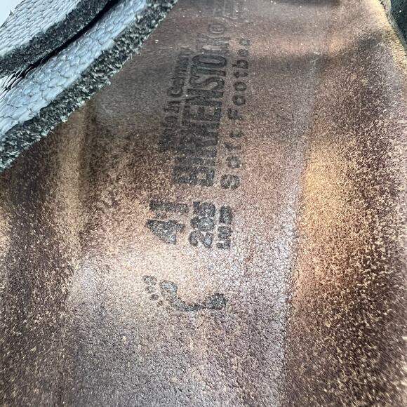 Birkenstock Arizona Sandals Shoes Womens 41 US 9-9.5 Shiny Blue Strap Buckle - Picture 7 of 9